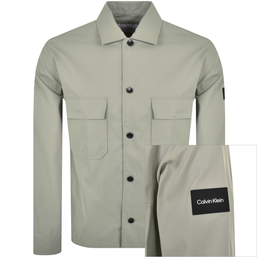 Calvin Klein Cotton Nylon Overshirt Jacket Grey Mainline Menswear Denmark